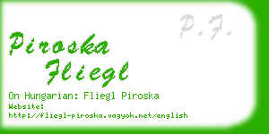 piroska fliegl business card